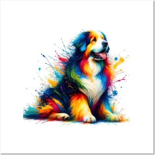 Vibrant Hovawart in Colorful Paint Splash Art Posters and Art